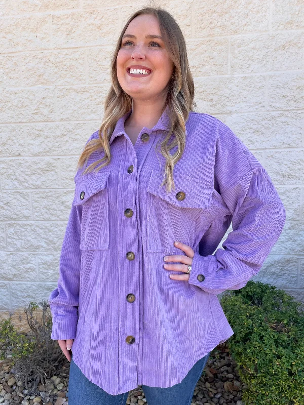 Like It Lilac Corduroy Shacket