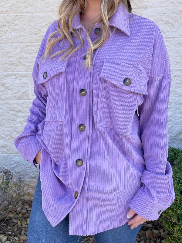 Like It Lilac Corduroy Shacket