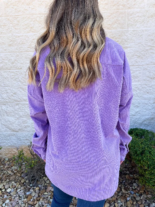 Like It Lilac Corduroy Shacket