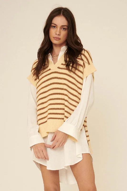 Pop Quiz Oversized Striped Sweater Vest