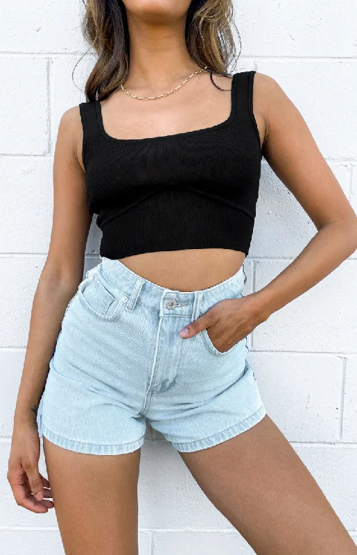 Safia Black Knit Crop Top