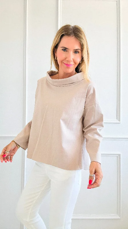 Scuba Jackie Italian Top - Beige