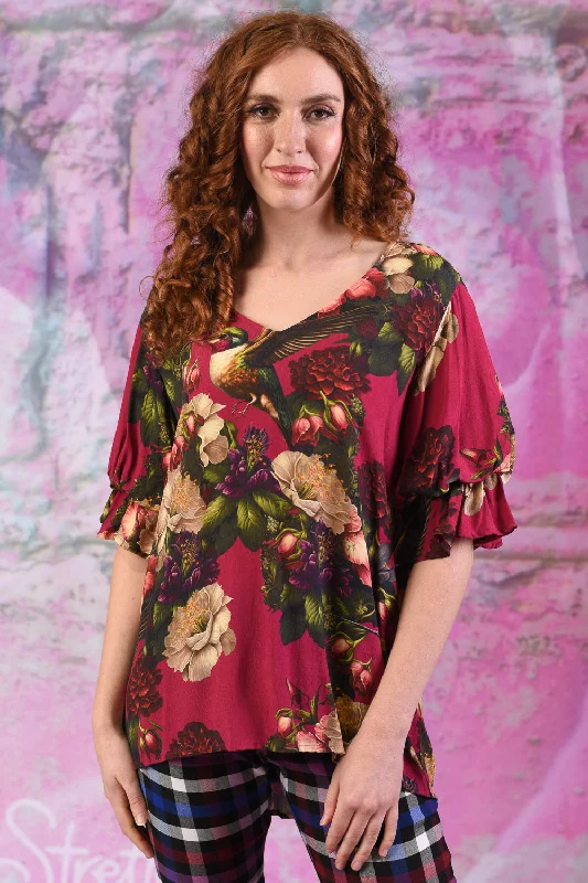 Tilly Top - Cerise Floral