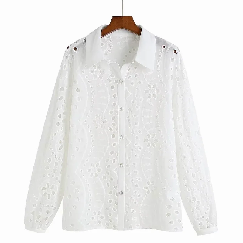 Women Lace Embroidery Top