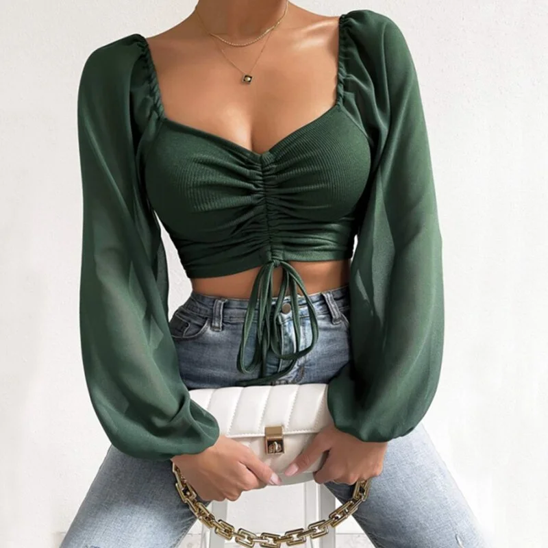 Women's V-neck Off-Shoulder Top