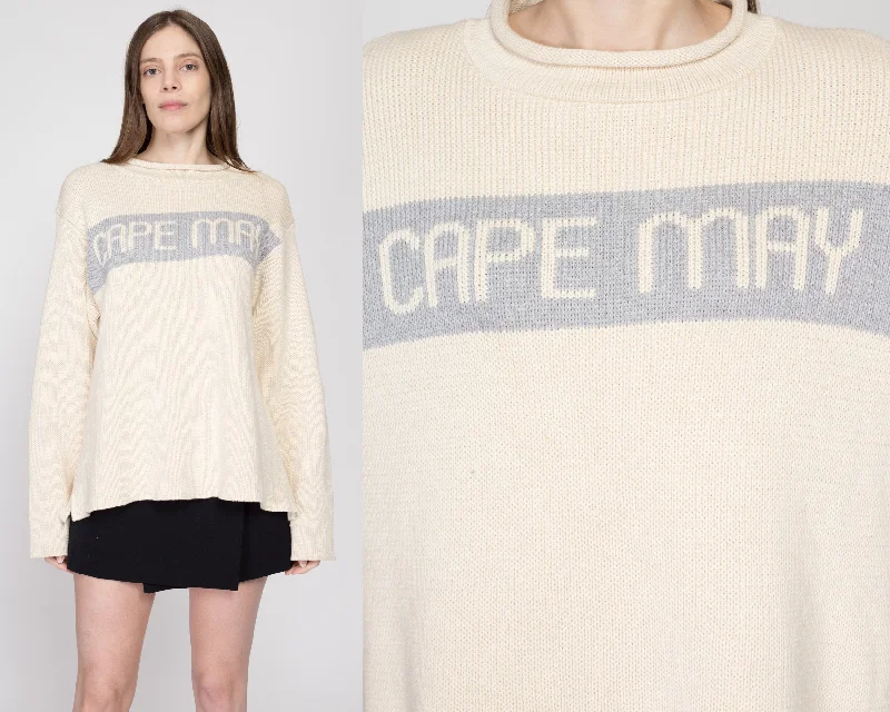 XL 90s Cape May Cotton Knit Roll Neck Sweater