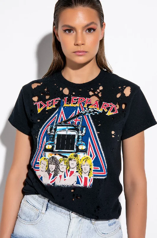 DEF LEPPARD DISTRESSED GRAPHIC T SHIRT