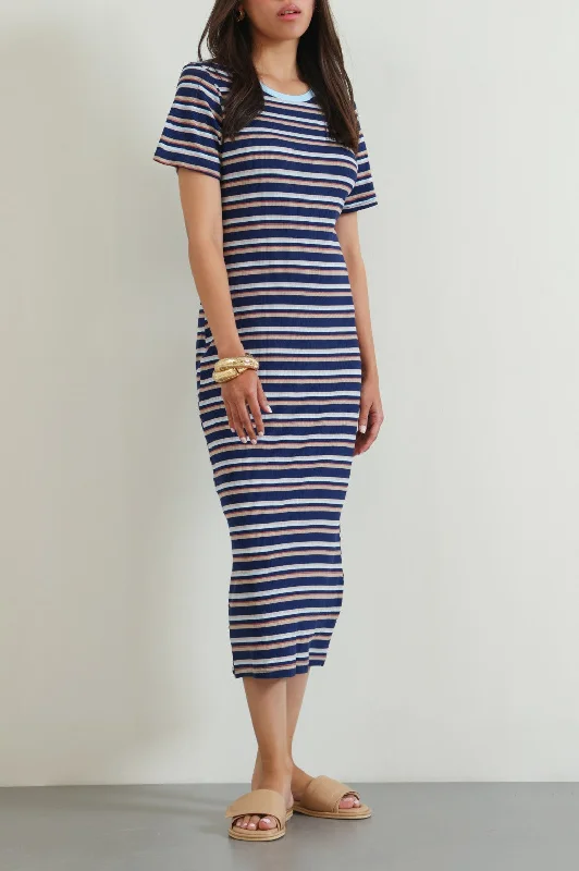 STRIPED FITTED DRESS