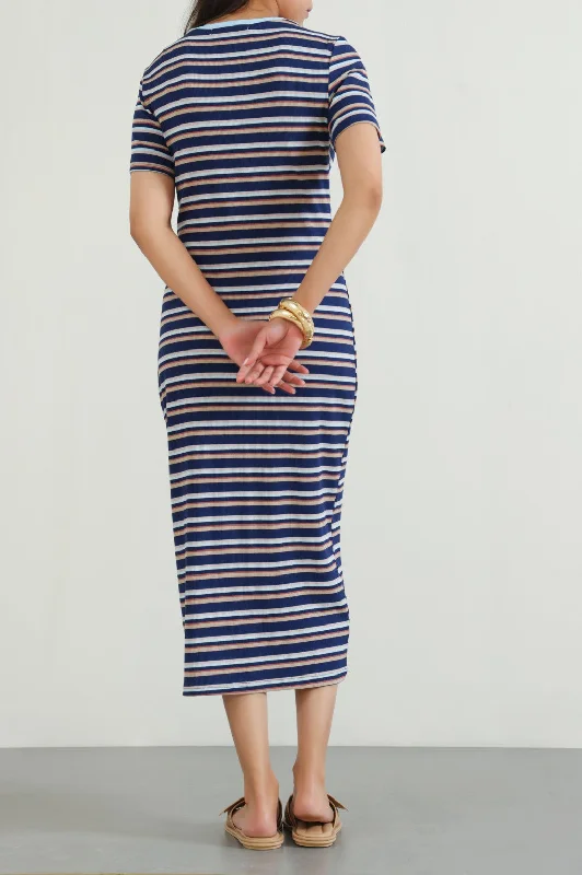 STRIPED FITTED DRESS