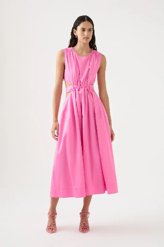 Zorina Tie Midi Dress