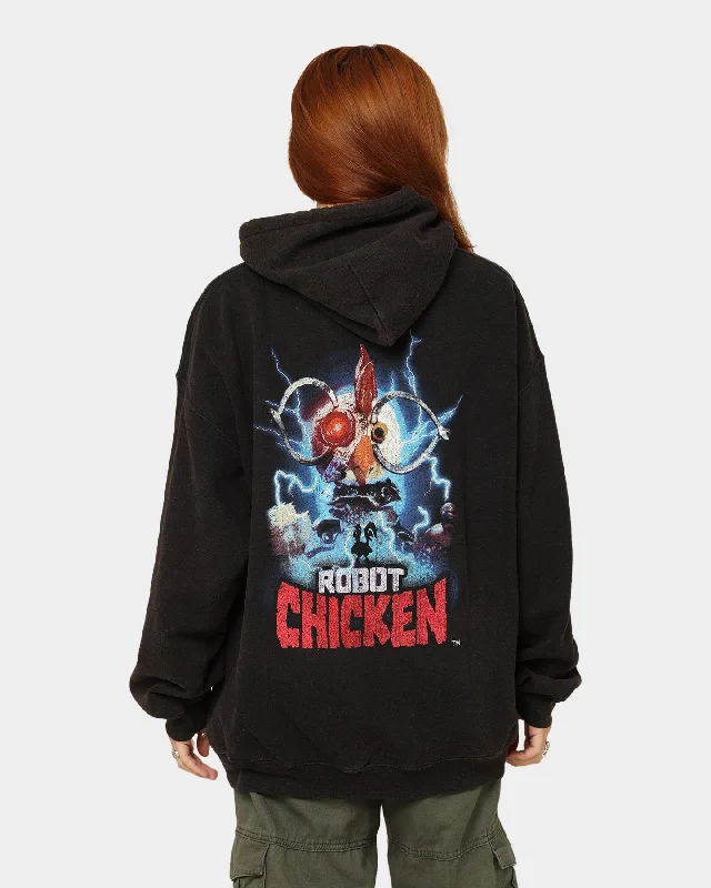 American Thrift X Robot Chicken Robot Chicken Vintage Hoodie Black Wash