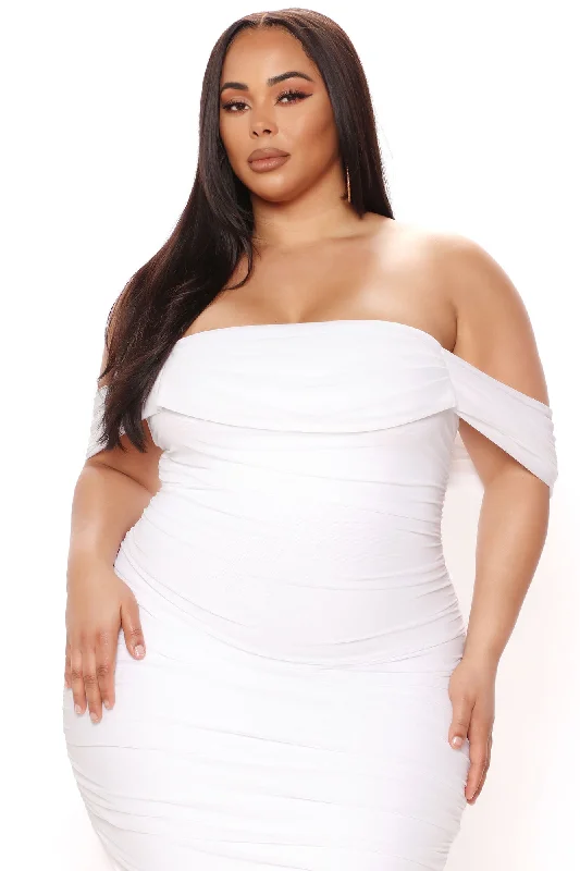 Bad For The Night Bandage Midi Dress - White