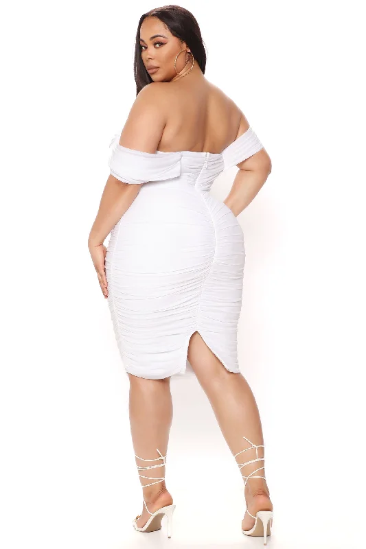 Bad For The Night Bandage Midi Dress - White