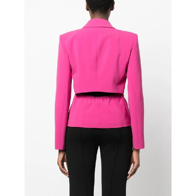 Fuchsia One-Button Stretchy Chic Blazer