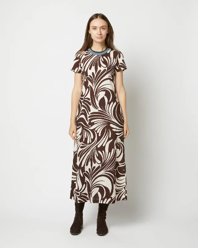 Sporty Swing Dress in Watermarble Jersey