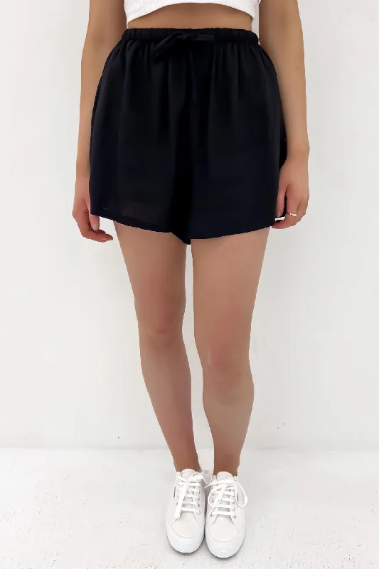 Luxe Linen Mini Short Black