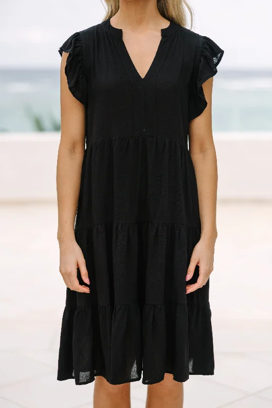 Make It Your Own Black Tiered Dress