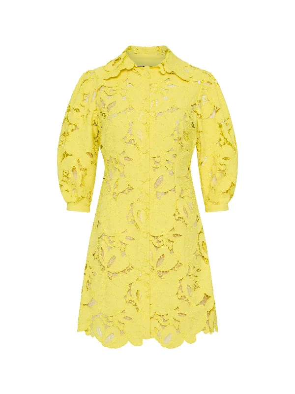 Monte Carlo Mini Shirt Dress - Yellow (Size 10 Only)