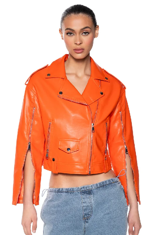 ORANGE YOU LOVE ME MOTO JACKET