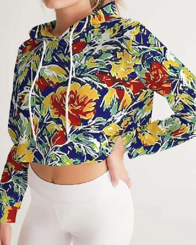 Painted floor design Women's All-Over Print Cropped Hoodie