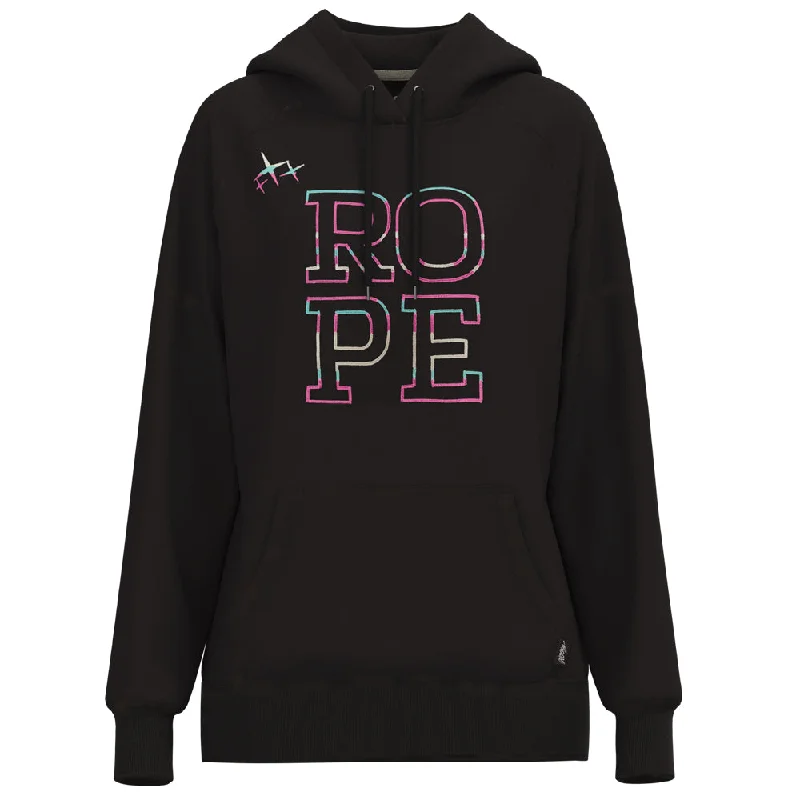 ""Rope Like A Girl"" Black w/ Multi Color Logo Hoody