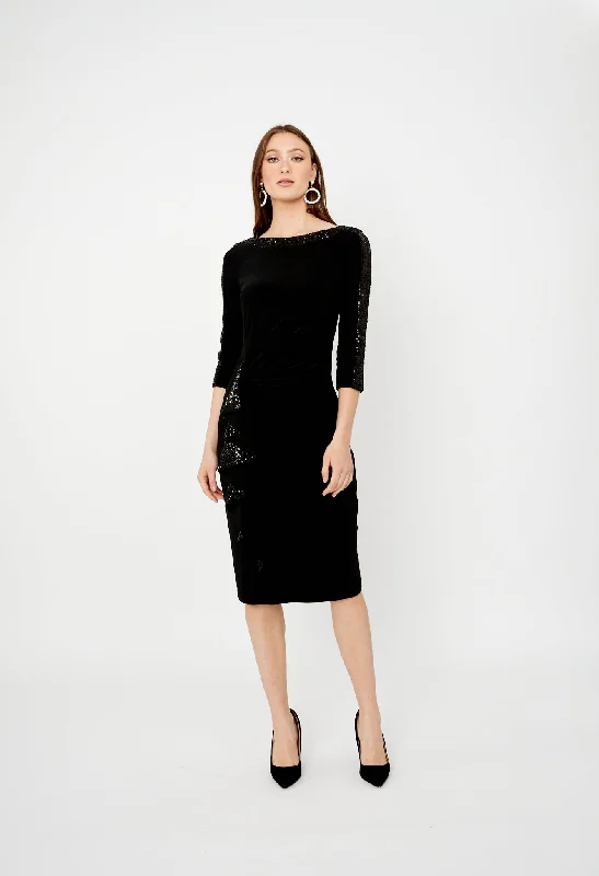 Sequined Sheath Midi Dress