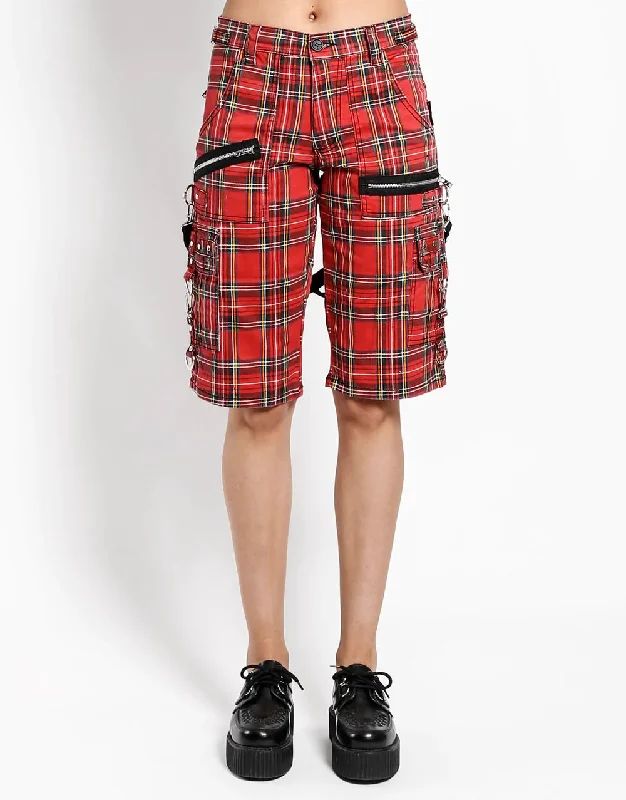 UNISEX Red Tartan Plaid Punk Shorts