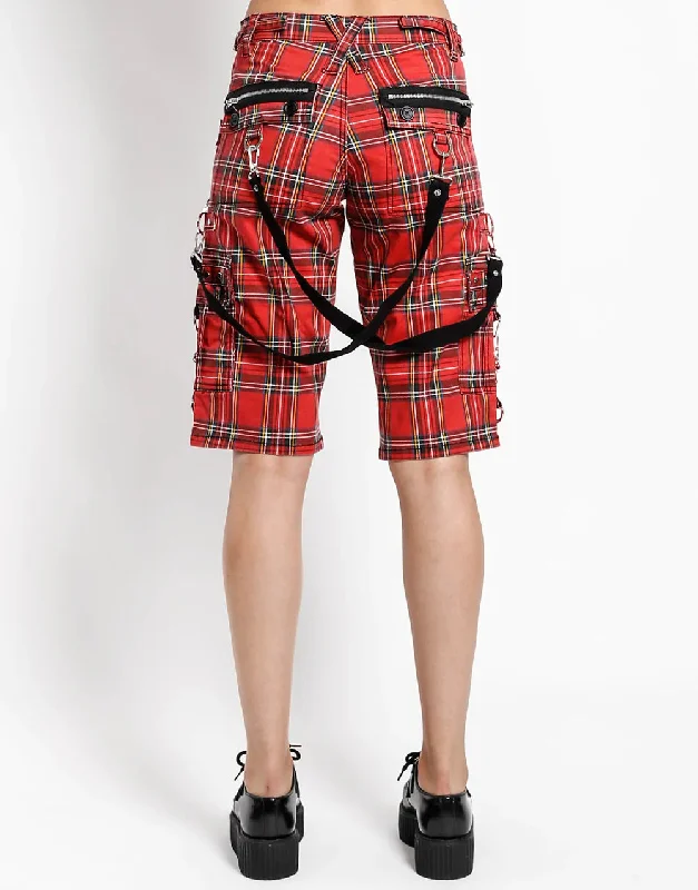 UNISEX Red Tartan Plaid Punk Shorts