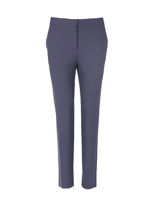 wool-blend ankle-zip trousers