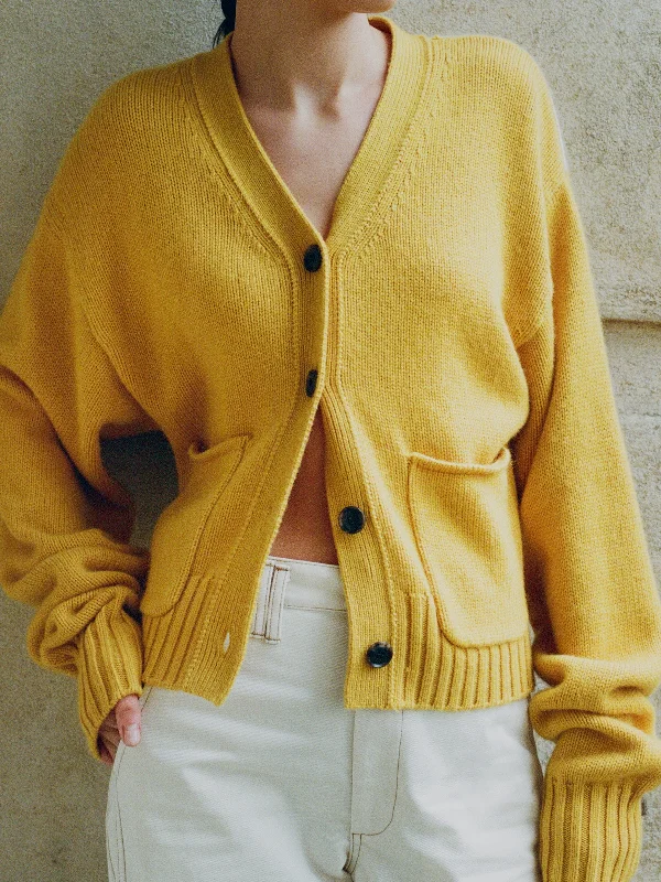 wool cashmere cropped cardigan