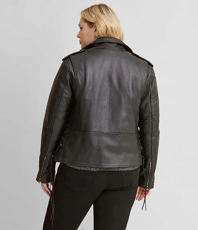 Cleo Plus Size Asymmetrical Performance Moto Rider Jacket