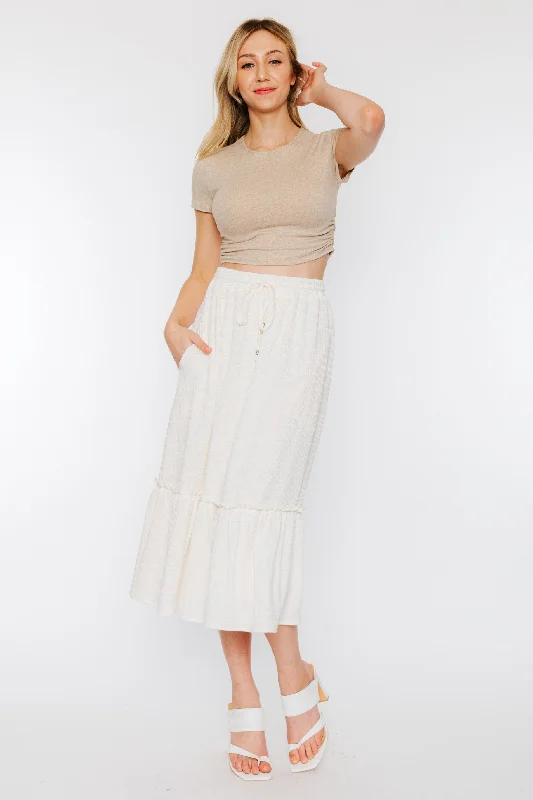 Smocked Ivory Skirt 0496