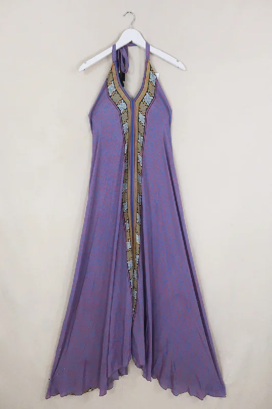 Athena Maxi Dress - Vintage Sari - Marbled Heather & Sun Abstract - Free Size M/L