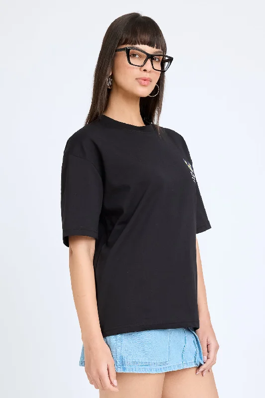 Black Printed Tee