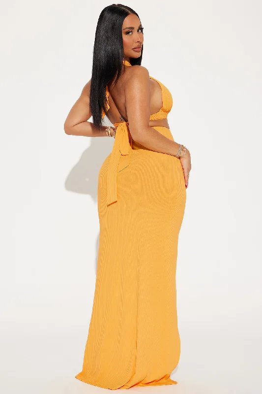 Cora Cut Out Maxi Dress - Mustard