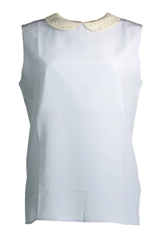 Elegant Silk Tank with Removable Collar