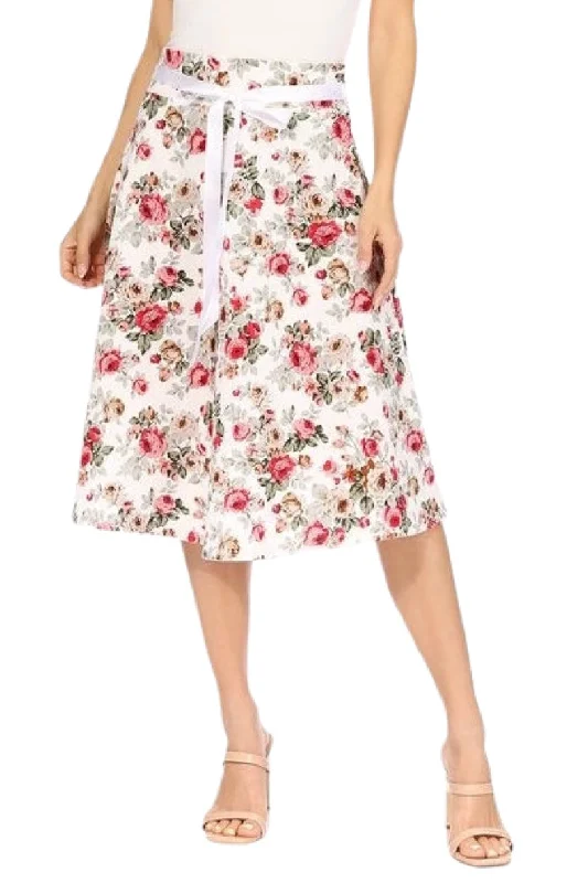 500 Floral A-line skirt Black or Ivory