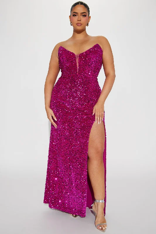 Genesis Sequin Maxi Dress - Magenta