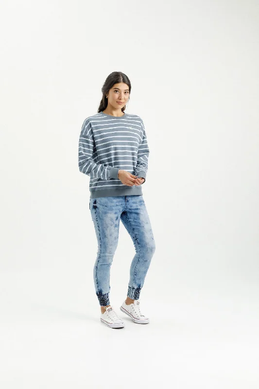 Homelee Kayla Crew - Stormy Stripe with Mini X