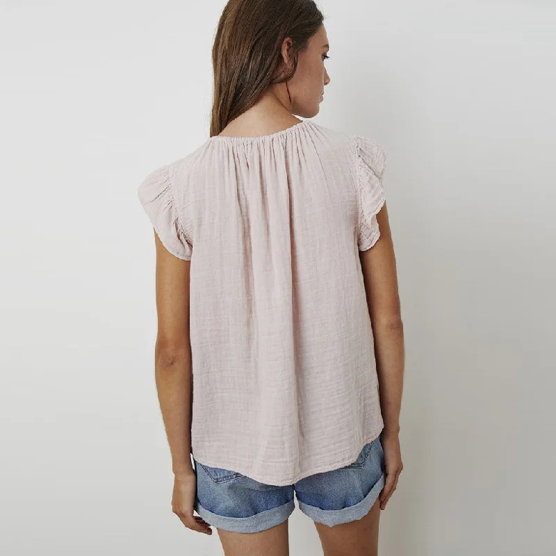 Kaia Cotton Gauze Blouse (Peony)