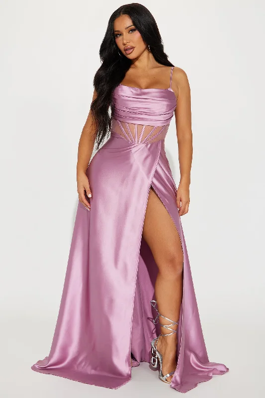 Kaylee Satin Gown - Mauve