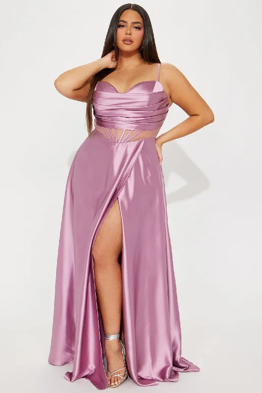 Kaylee Satin Gown - Mauve