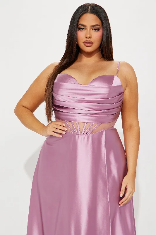 Kaylee Satin Gown - Mauve