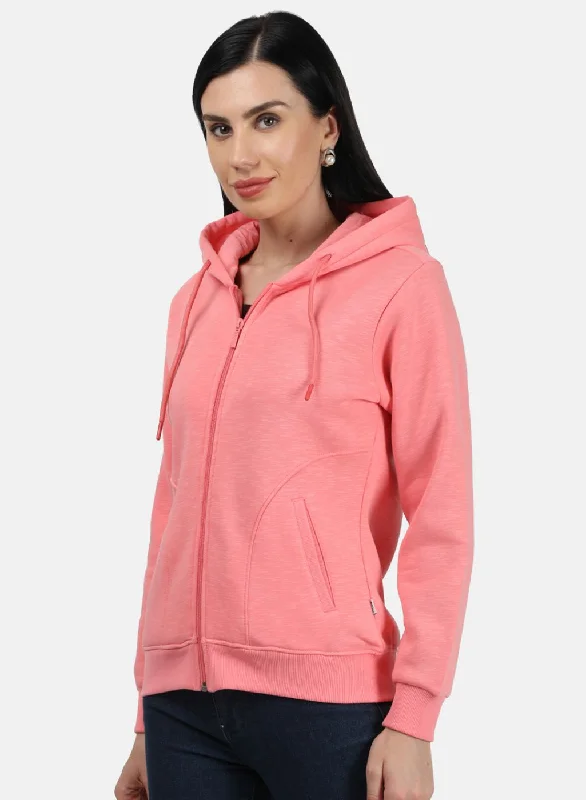 Women Pink Solid Sweatshirt