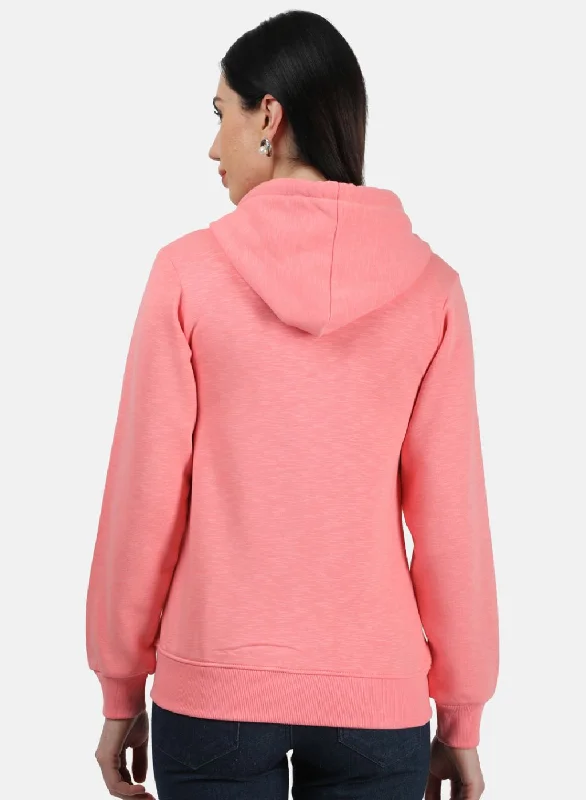 Women Pink Solid Sweatshirt