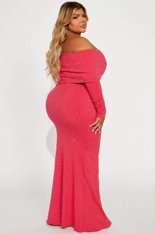 Nayeli Snatched Maxi Dress - Raspberry