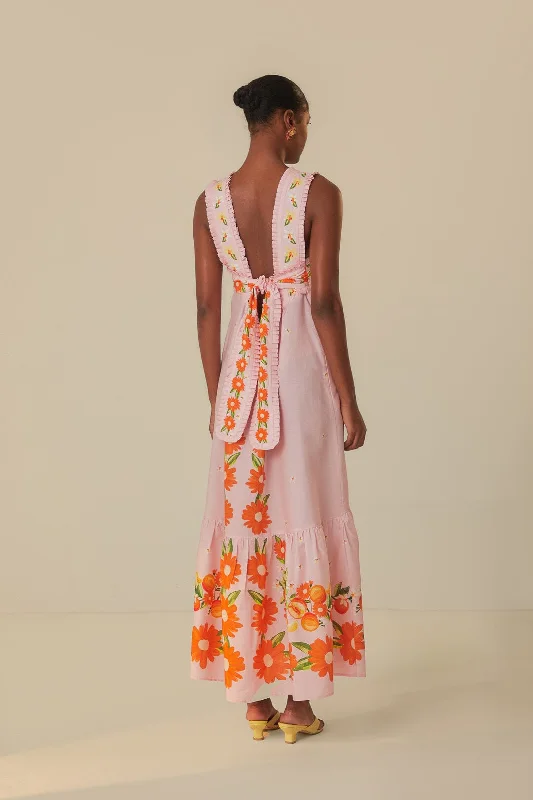 Pink Papaya Salad Maxi Dress