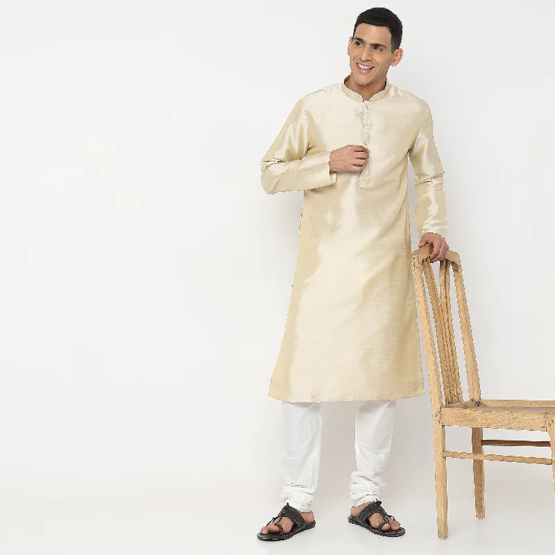 Regular Fit Solid Kurta with Chudidar Set