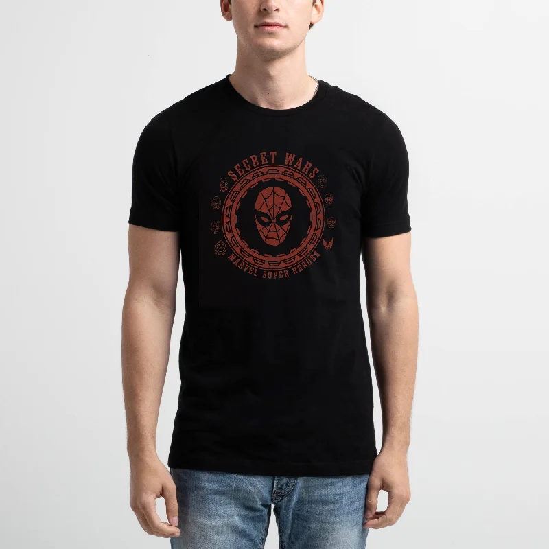 Secret Wars Spider-Man Shield Black Tee