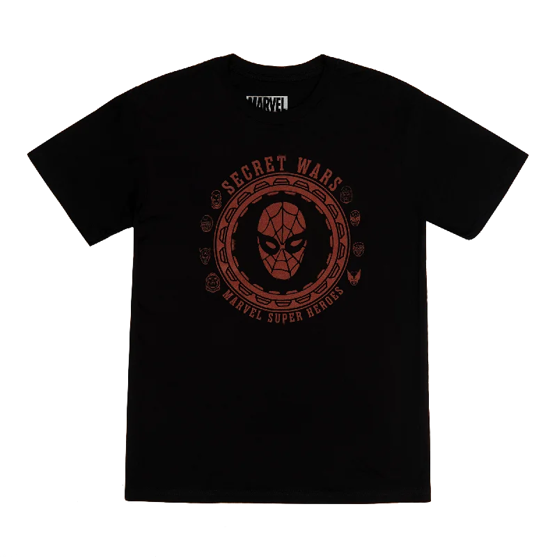 Secret Wars Spider-Man Shield Black Tee